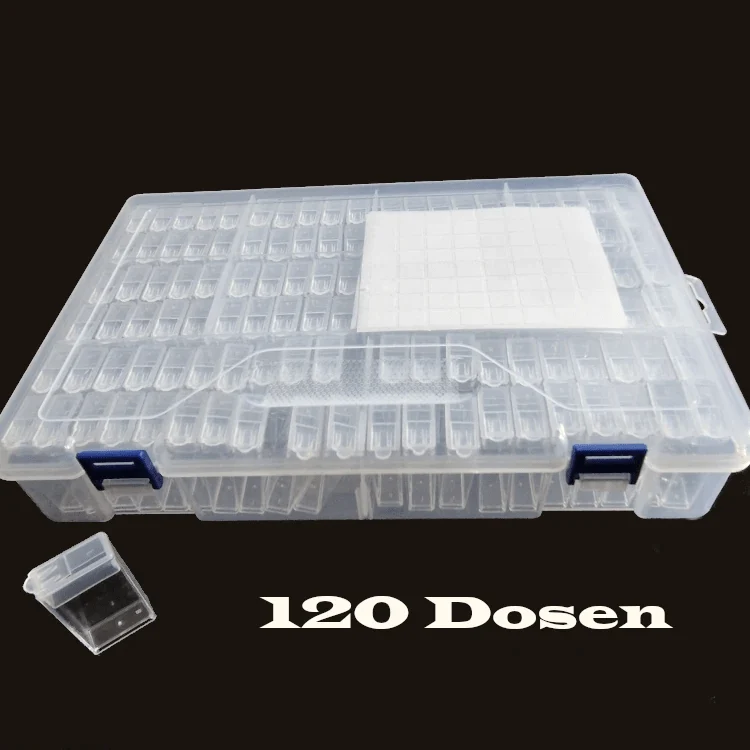 Aufbewahrungsbox mit 120 eckigen Dosen - Diamond Painting