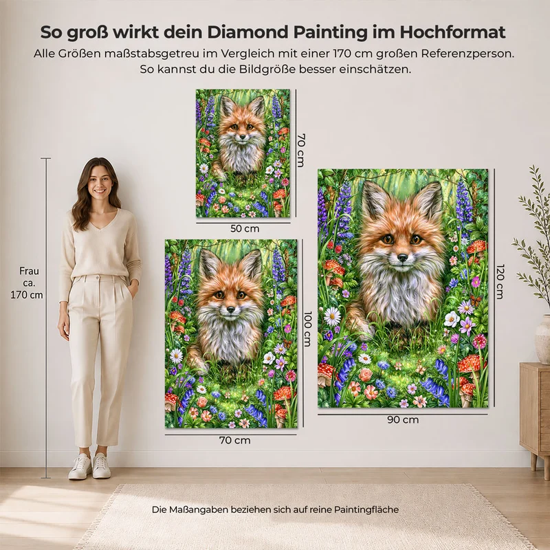 5D Diamond Painting – Zauberfuchs im Blütenwald