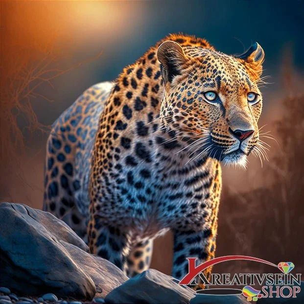 Leopard in Lauerstellung - Malen nach Zahlen