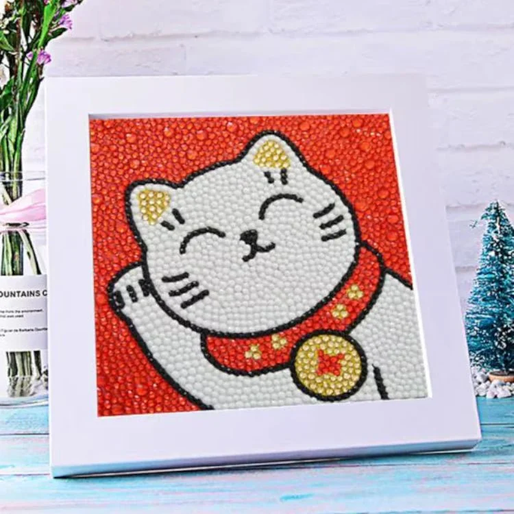 Kätzchen Kindermotiv mit Rahmen - Diamond Painting