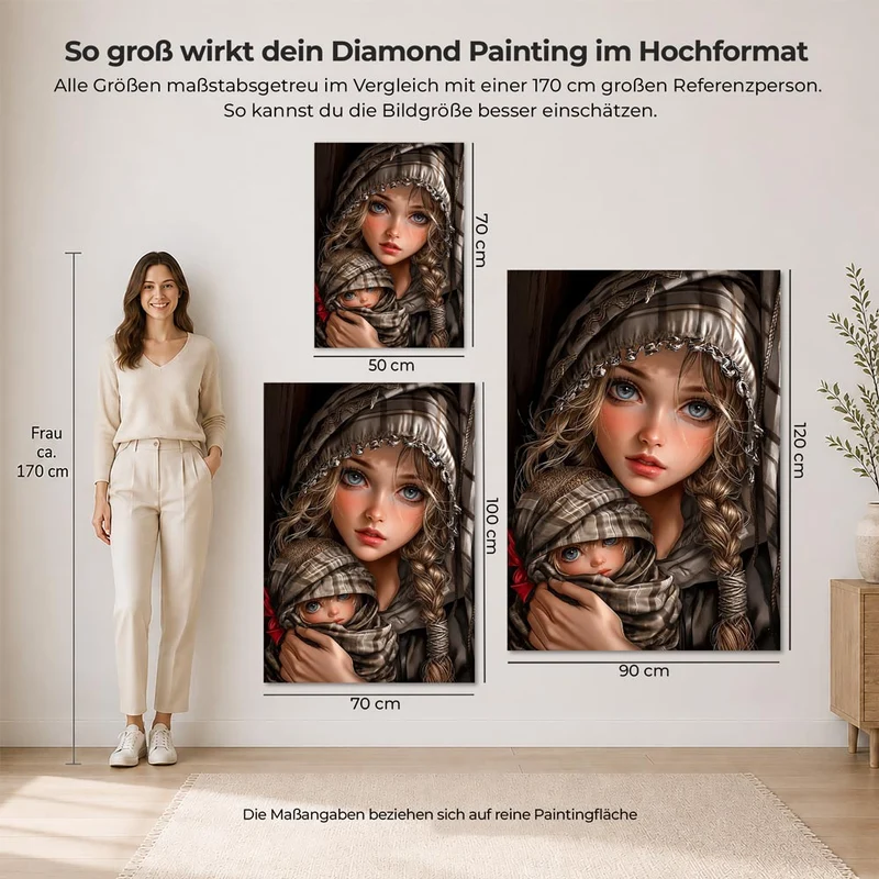 5D Diamond Painting – Emilia & Liora – Geborgenheit im Morgengrauen