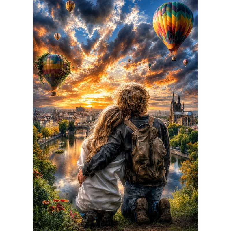 5D Diamond Painting – Gemeinsam dem Horizont entgegen