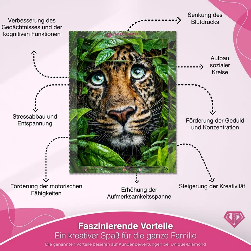 5D Diamond Painting – Blick des Dschungeljägers