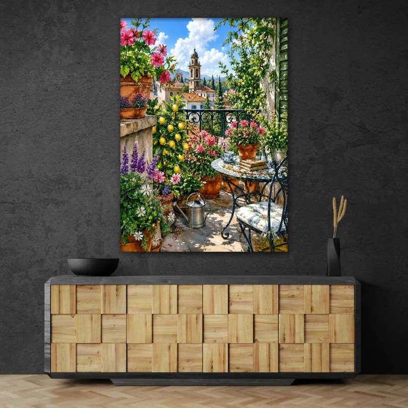 5D Diamond Painting – Mediterrane Blütenterrasse