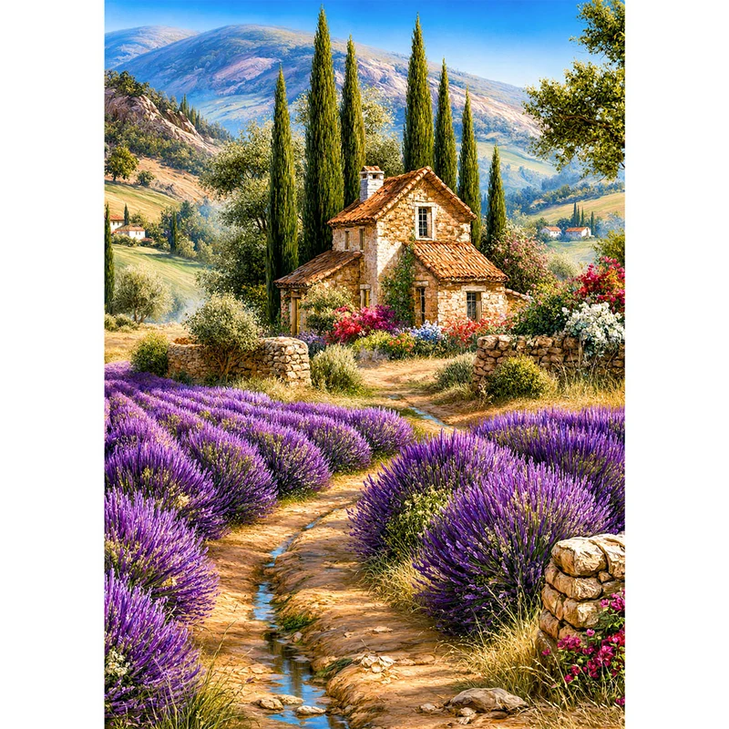 5D Diamond Painting – Lavendelidylle in der Provence