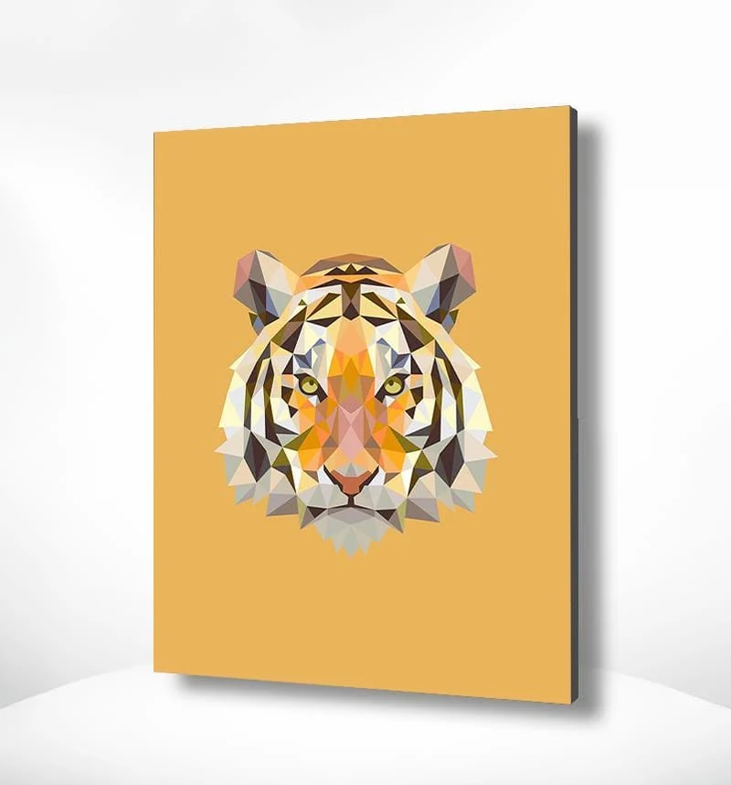 Malen nach Zahlen Lion Polygon Orange
