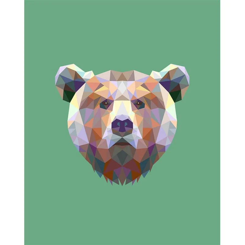 Malen nach Zahlen Bär Polygon