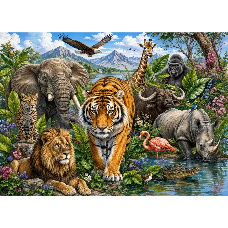 5D Diamond Painting – Safari der Giganten