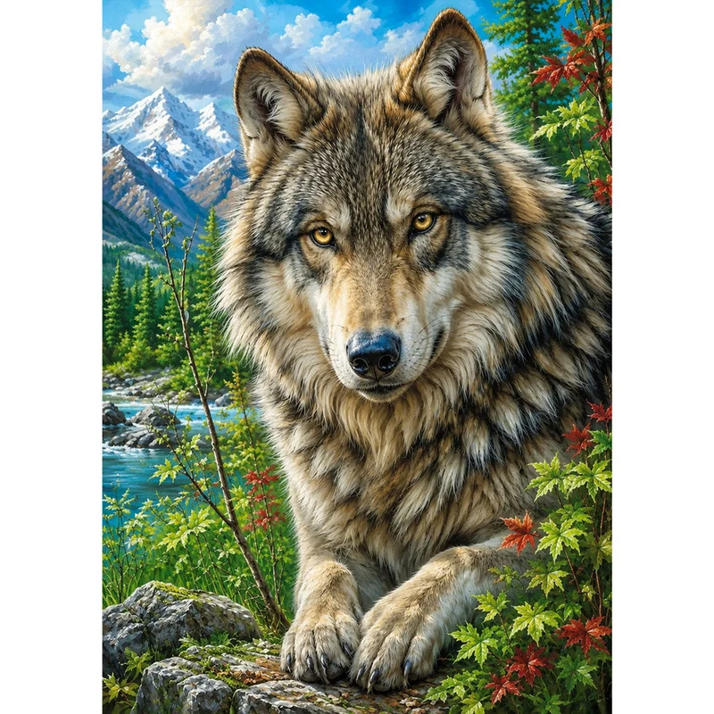 5D Diamond Painting – Wächter der Bergwildnis
