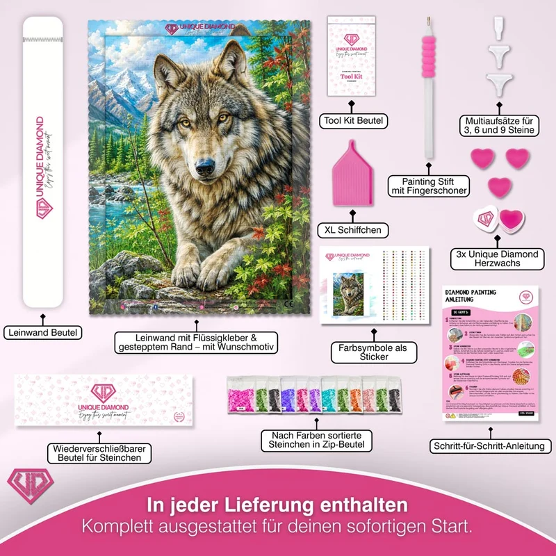 5D Diamond Painting – Wächter der Bergwildnis