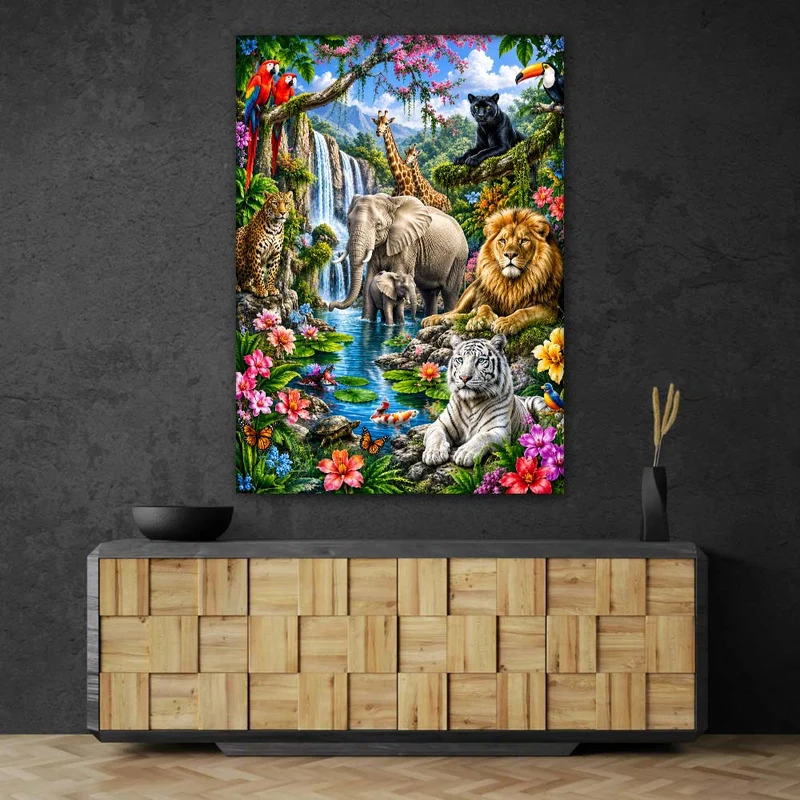 5D Diamond Painting – Paradies der Wildtiere