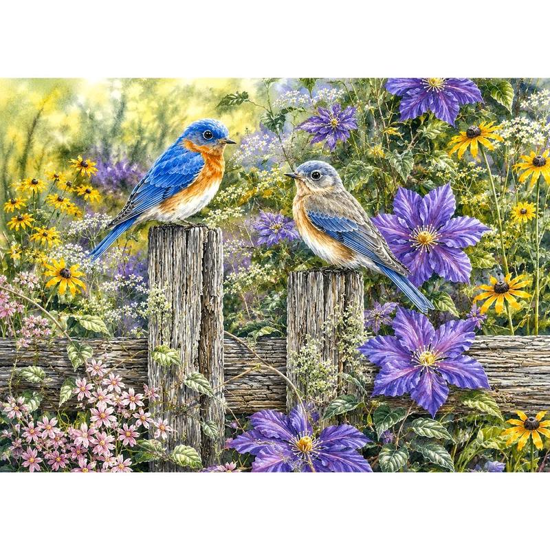 5D Diamond Painting – Blütenzauber der Waldsänger