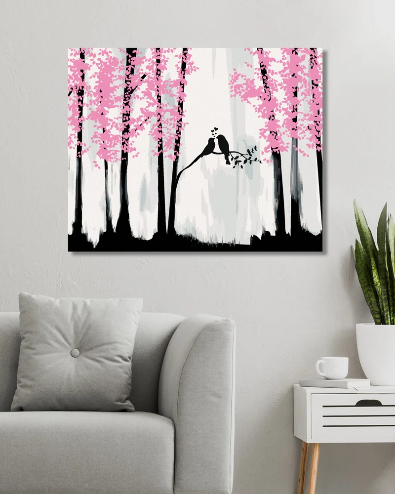 Diamond painting - VOGELROMANTIK IM WALD