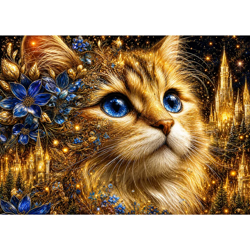 5D Diamond Painting – Saphirnacht im Goldenen Märchenreich