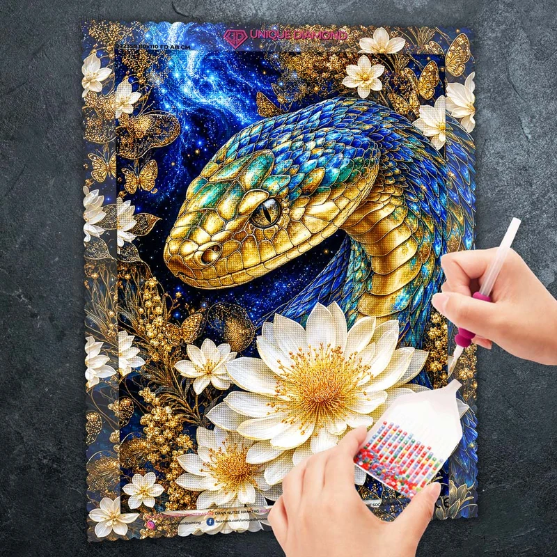 5D Diamond Painting – Kosmische Schuppenpoesie