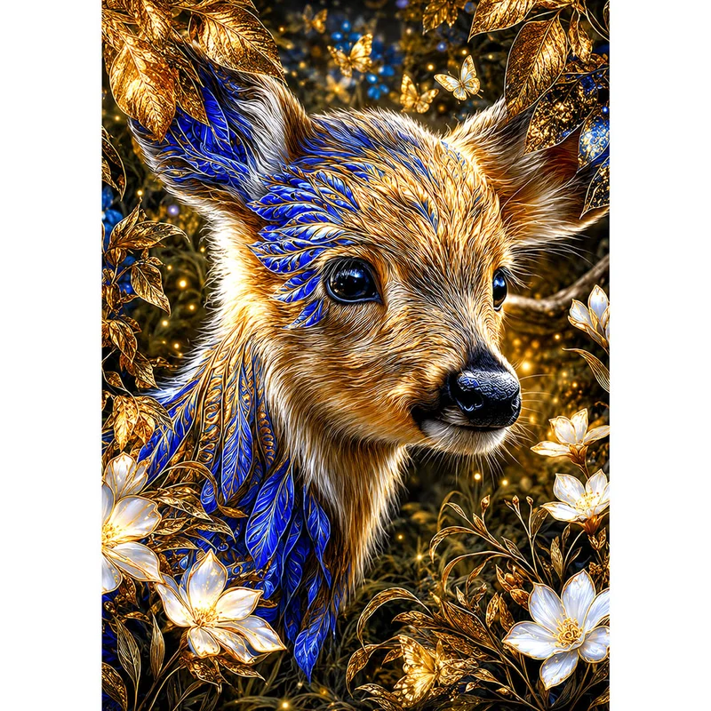 5D Diamond Painting – Saphirgesang des Waldlichts