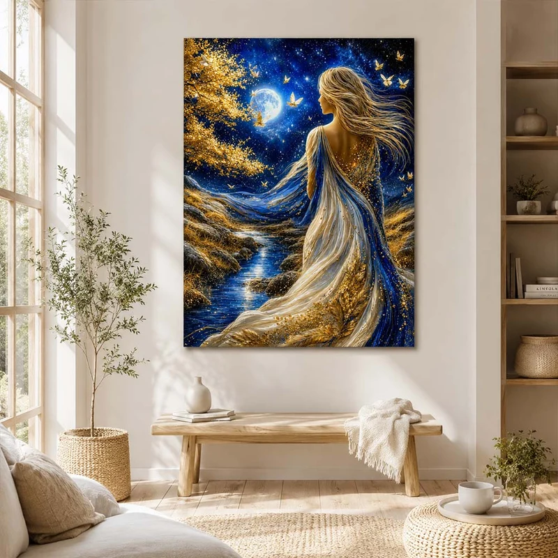 5D Diamond Painting – Nocturne in Saphir und Gold