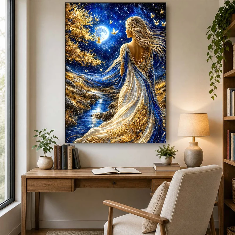 5D Diamond Painting – Nocturne in Saphir und Gold