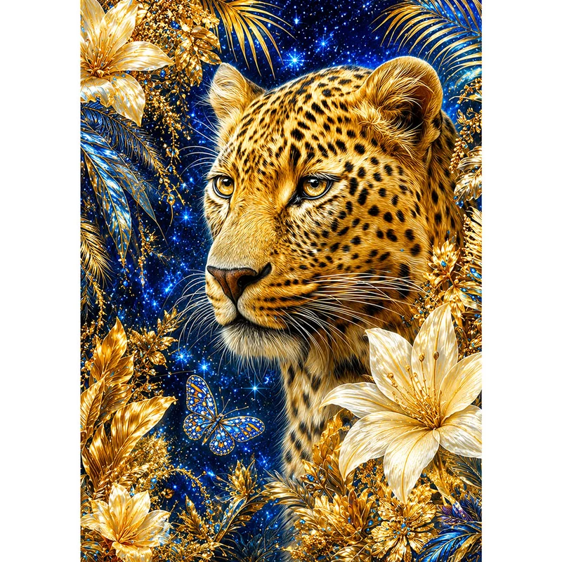 5D Diamond Painting – Goldene Konstellation der Wildnis