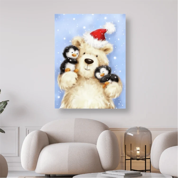 Eisbär mit Pinguinen - 5D DIY Diamond Painting