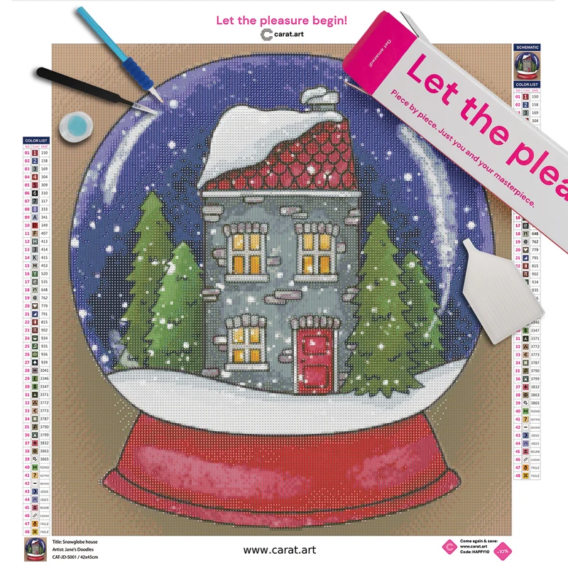Diamond Painting - Jane's Doodles - Snowglobe house