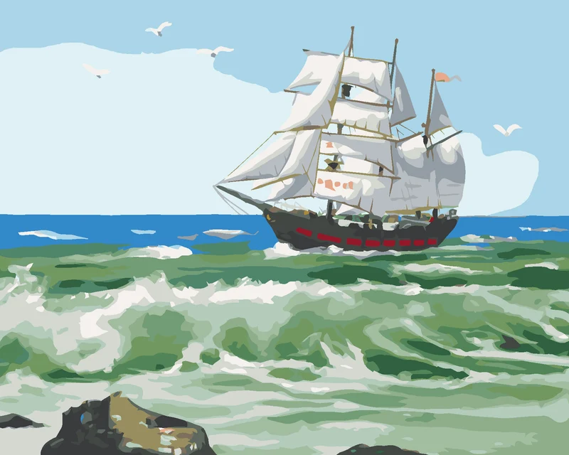 Diamond painting - EIN EINLAUFENDES SEGELSCHIFF (D. RUSTY RUST)