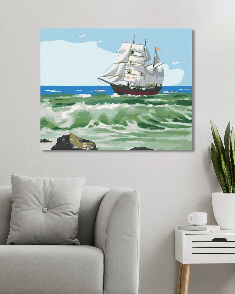Diamond painting - EIN EINLAUFENDES SEGELSCHIFF (D. RUSTY RUST)