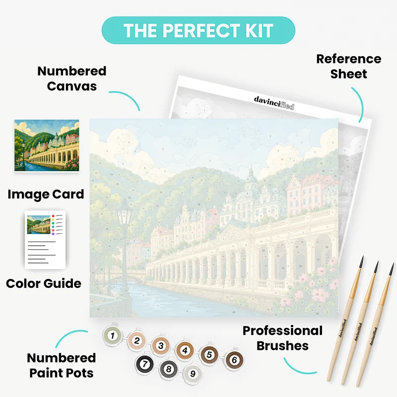 Karlovy Vary Colonnade - Paint by Numbers Kit