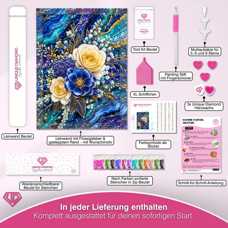 5D Diamond Painting – Aurelia Saphirblüte