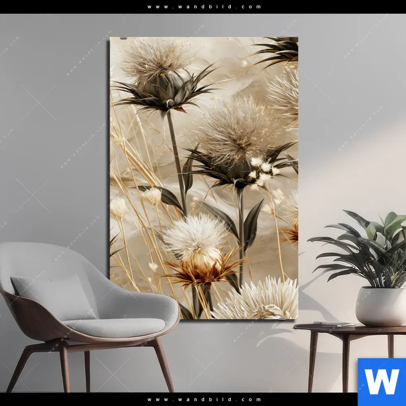 Aluminiumbild gebürstet | Wildblumen | Hochformat