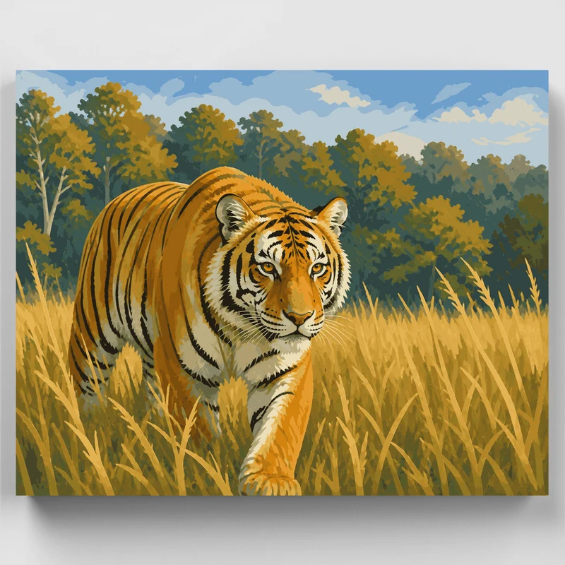 Bandhavgarh Tiger Stride - Paint by Numbers Kit