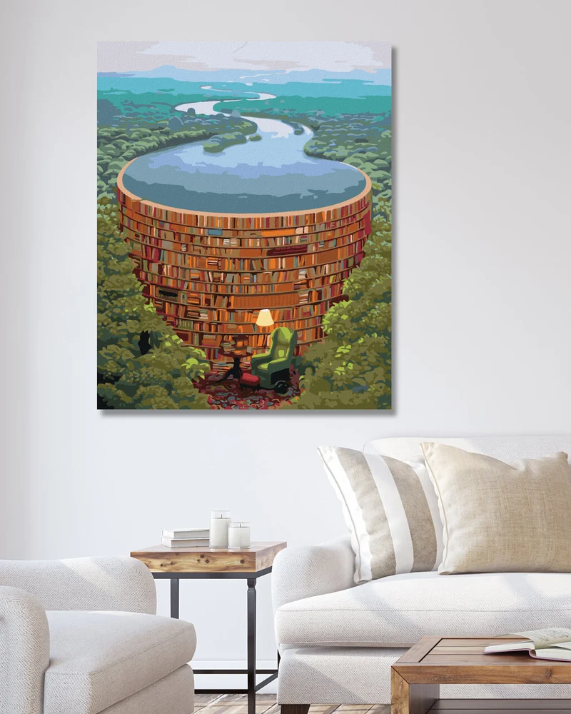 Diamond painting - STAUDAMM AUS DEN BÜCHERN