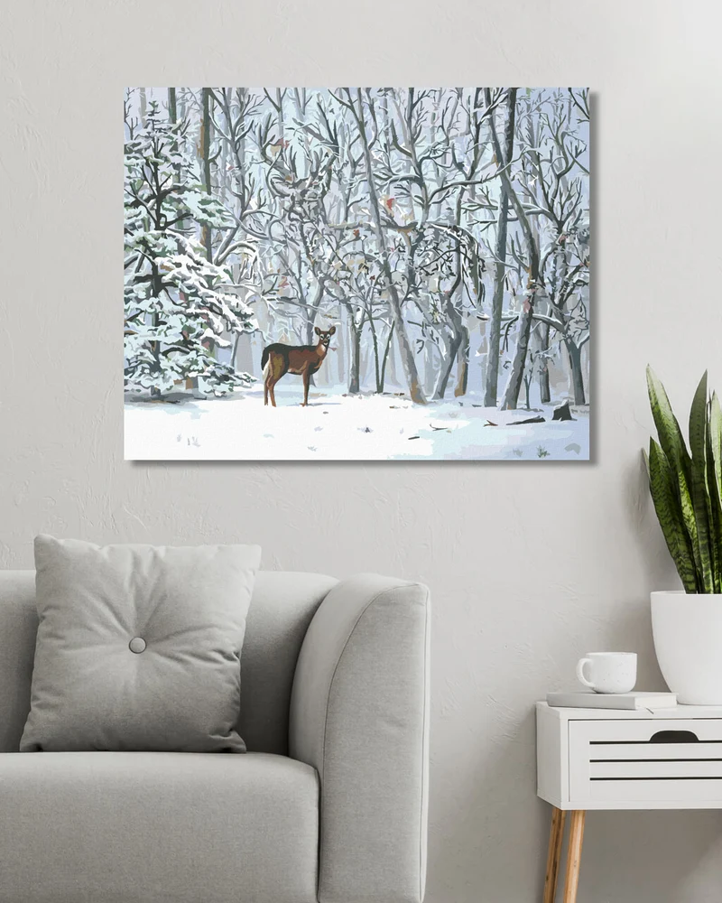 Diamond painting - RICKE UND SCHNEEBEDECKTE BÄUME (D. RUSTY RUST)