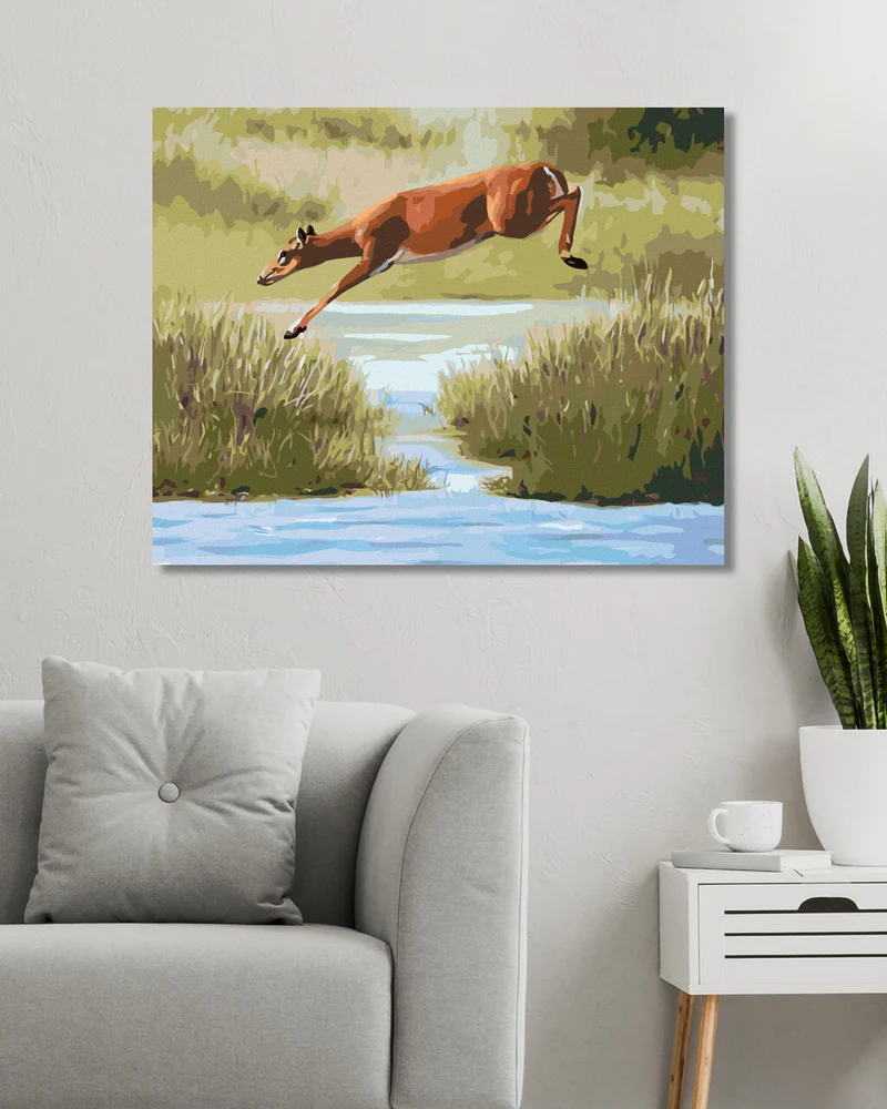 Diamond painting - ÜBER WASSER SPRINGENDE RICKE (D. RUSTY RUST)