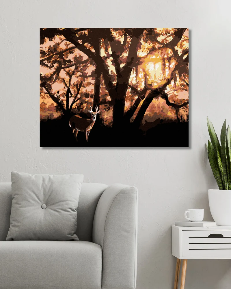 Diamond painting - HIRSCHKUH AM BAUM (D. RUSTY RUST)