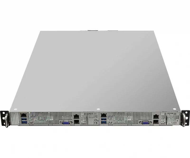 ASRock Rack 1U2N2G-ROME/2T Rackmount Server Barebone - Dual Node Each Supporting Single AMD ROME 3rd Gen CPU - Dual PSU