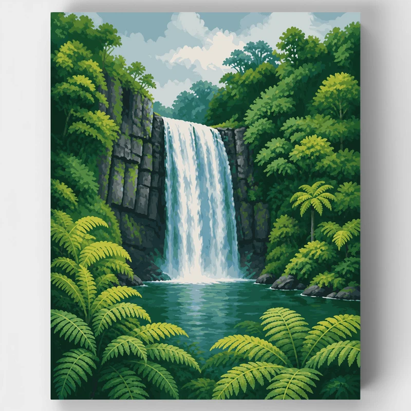 Lake Vert Waterfall - Paint by Numbers Kit