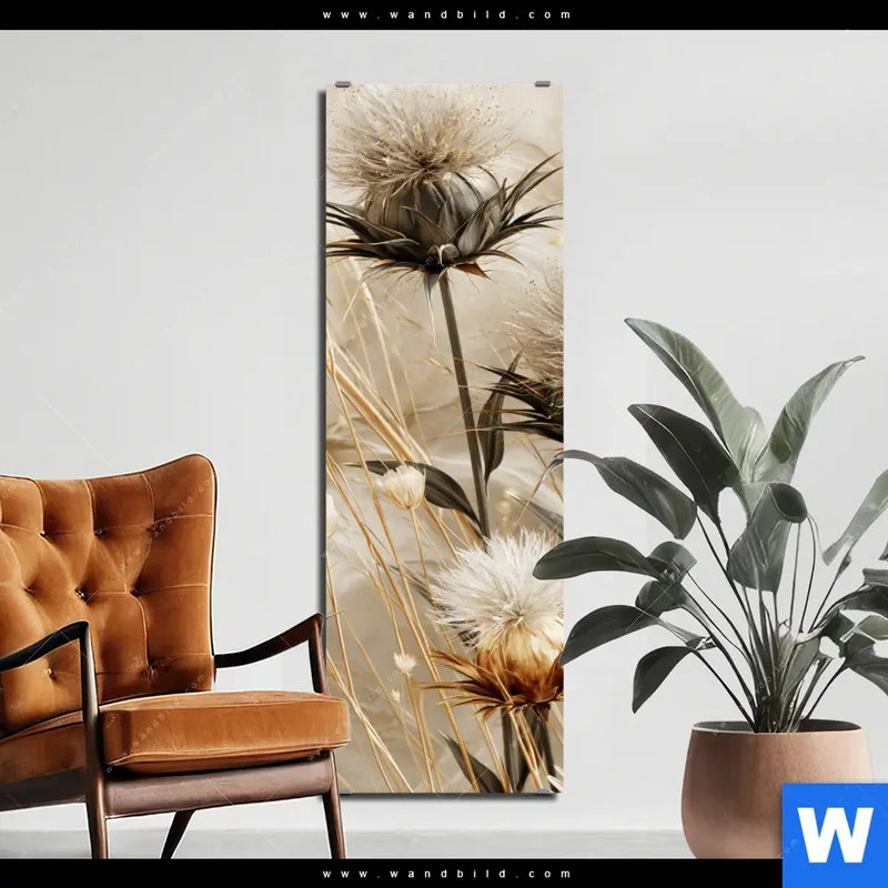 Aluminiumbild gebürstet | Wildblumen | Schmal