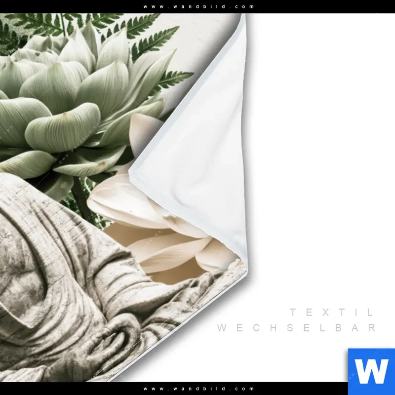 Wechselmotiv | Buddha zwischen Lotusblüten | Querformat