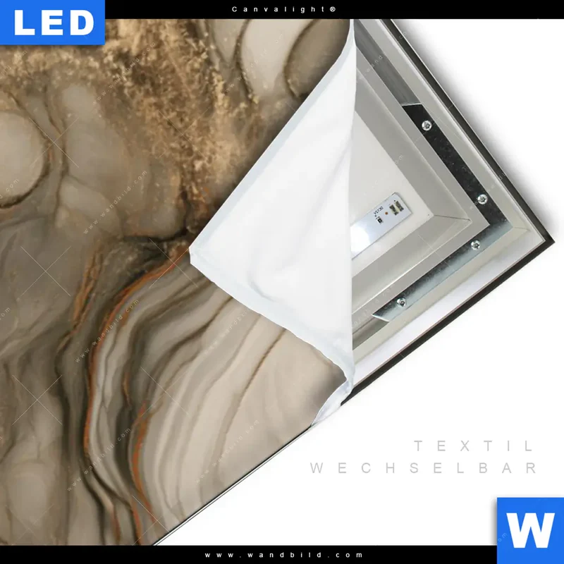 Canvalight® Leuchtbild | Sukkulenten auf Marmor | Schmal