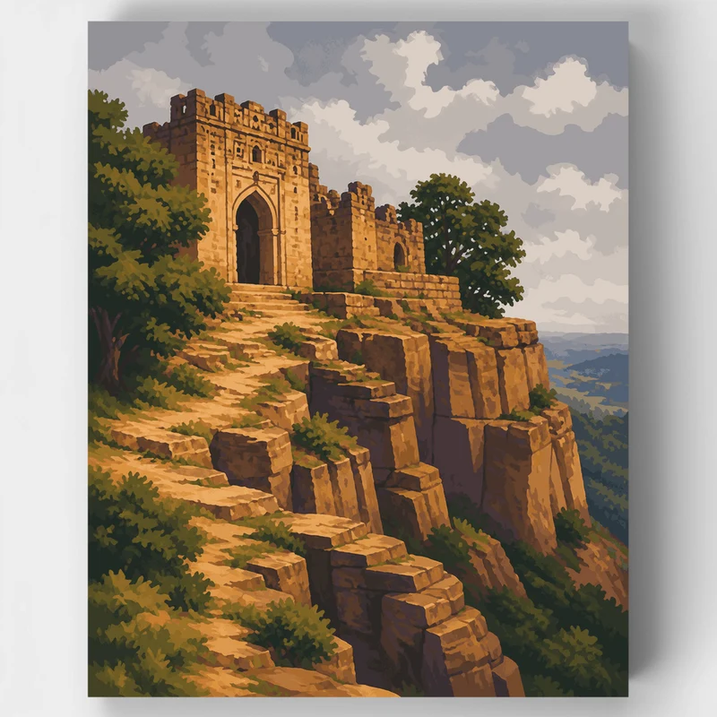 Bandhavgarh Fort Gateway - Paint by Numbers Kit