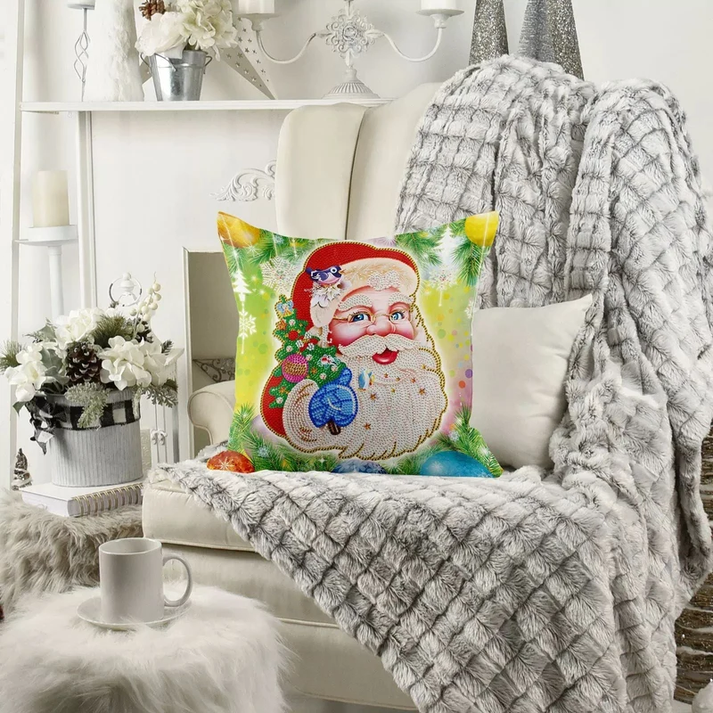 Kissenbezug Weihnachtsmann - Diamond Painting