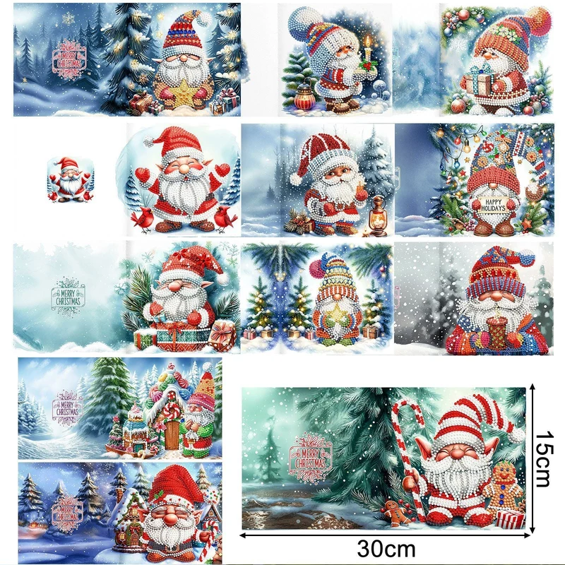 Wichtel Diamond Painting Weihnachtskarten (12x) – DIY Set