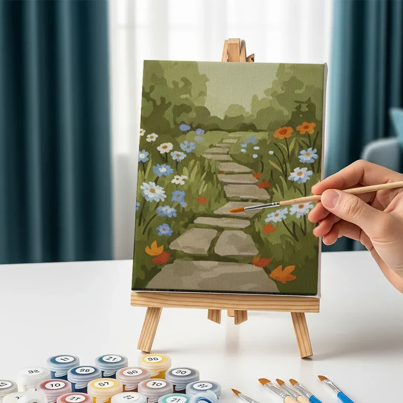 Malen nach Zahlen – 6 Mini-Gemälde - Saisonblüte