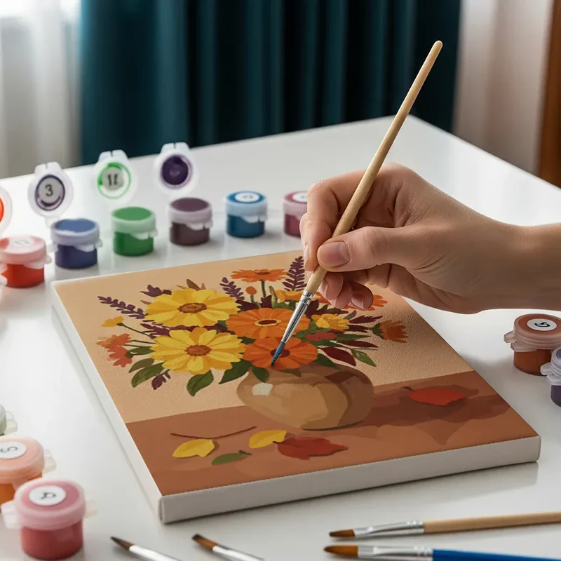 Malen nach Zahlen – 6 Mini-Gemälde - Saisonblüte