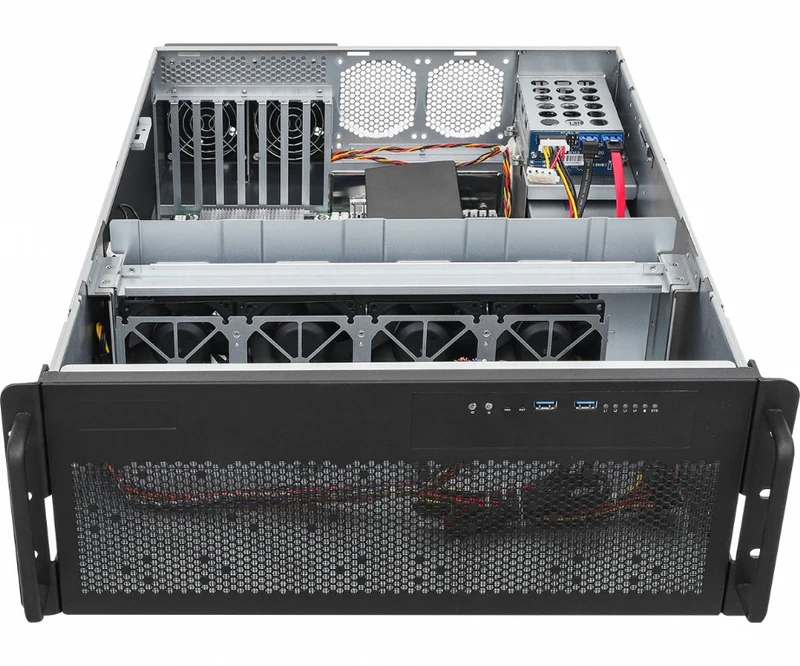 ASRock Rack 4U4G-WRX80/2T Rackmount Server Barebone - Supports Single AMD Threadripper PRO CPU - Multi-GPU Support - Dual PSU