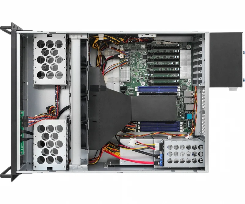 ASRock Rack 4U4G-WRX80/2T Rackmount Server Barebone - Supports Single AMD Threadripper PRO CPU - Multi-GPU Support - Dual PSU