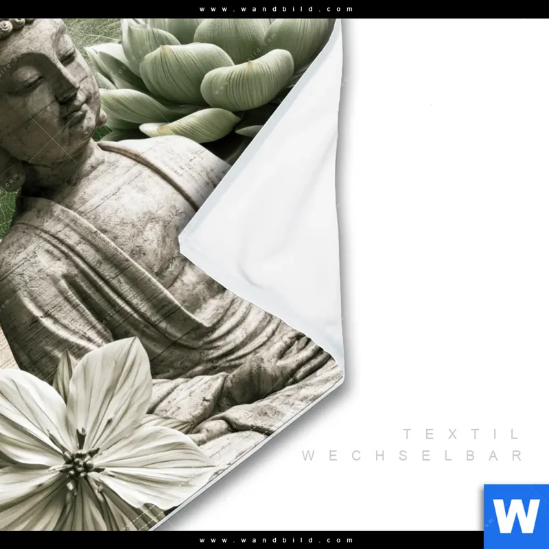 Wechselmotiv | Buddha zwischen Lotusblüten | Quadrat
