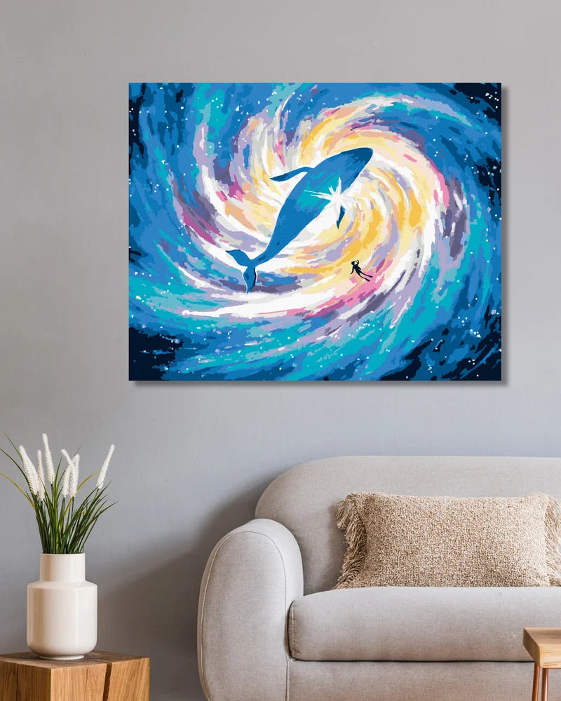 Diamond painting - TAUCHEN MIT EINEM WAL IM WELTRAUM