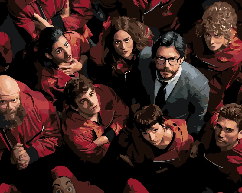 Diamond painting - FIGUREN OHNE MASKE (La casa de papel)